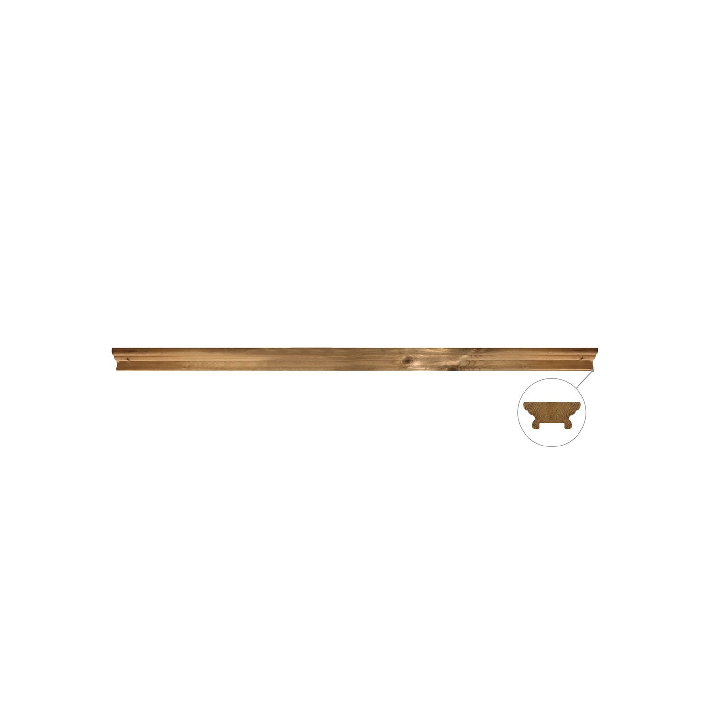 Decorative Top Rail for Deck Railing Brown Pressure Treated 6′ Long