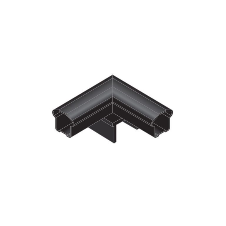 Black Aluminum In-line 90 Degree Post Cap for Smooth Continuous Line Railing