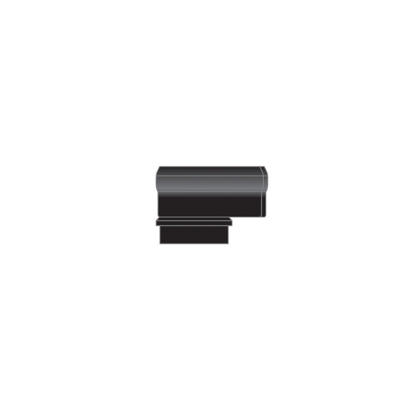 Black Aluminum In-Line Termination Post Cap for Smooth Continuous Line Railing