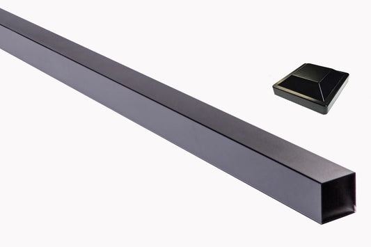 TruNorth Slide & Go Enviro Composite Fence Black Aluminum Post With Cap 3" x 3" x 9'-4" Long