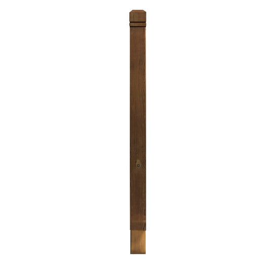 Decorative Notched Post for Deck Railings Brown Pressure Treated 4″ x 4″ x 54″