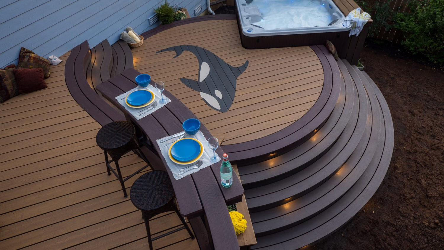 Clubhouse Deck with whale image