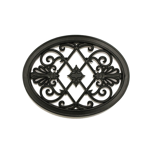 Oval Black Cast Aluminum Fence & Gate Insert – 13″ x 17″