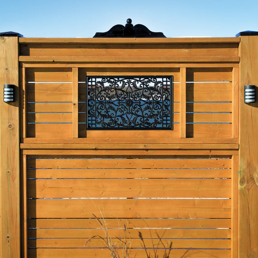 Rectangular Black Cast Aluminum Fence & Gate Insert – 15″ x 24″