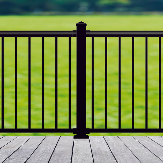 6' Long x 36" High Black Aluminum Deck Railing Kit