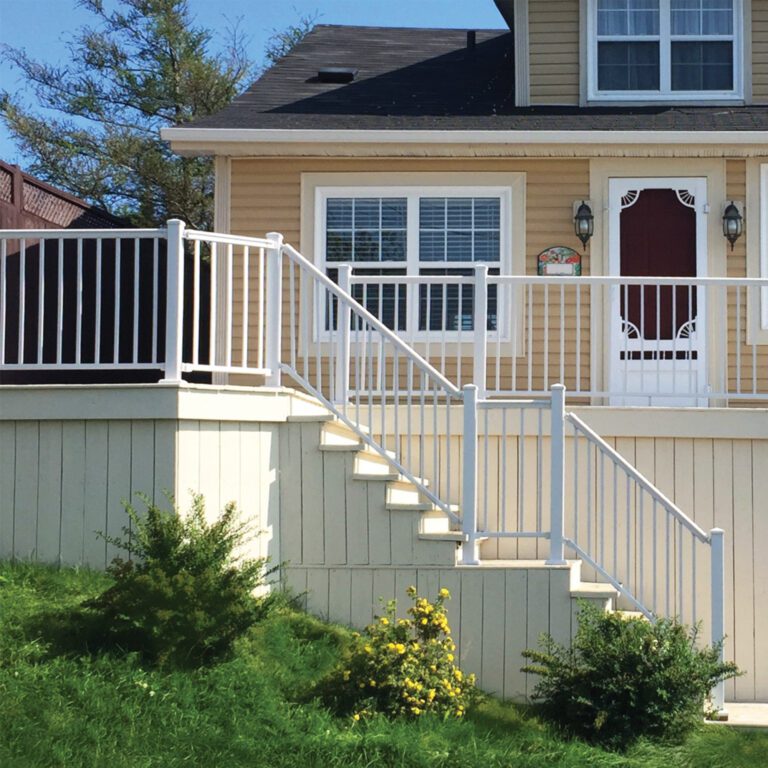 6' Long x 36" High White Aluminum Stair Railing Kit