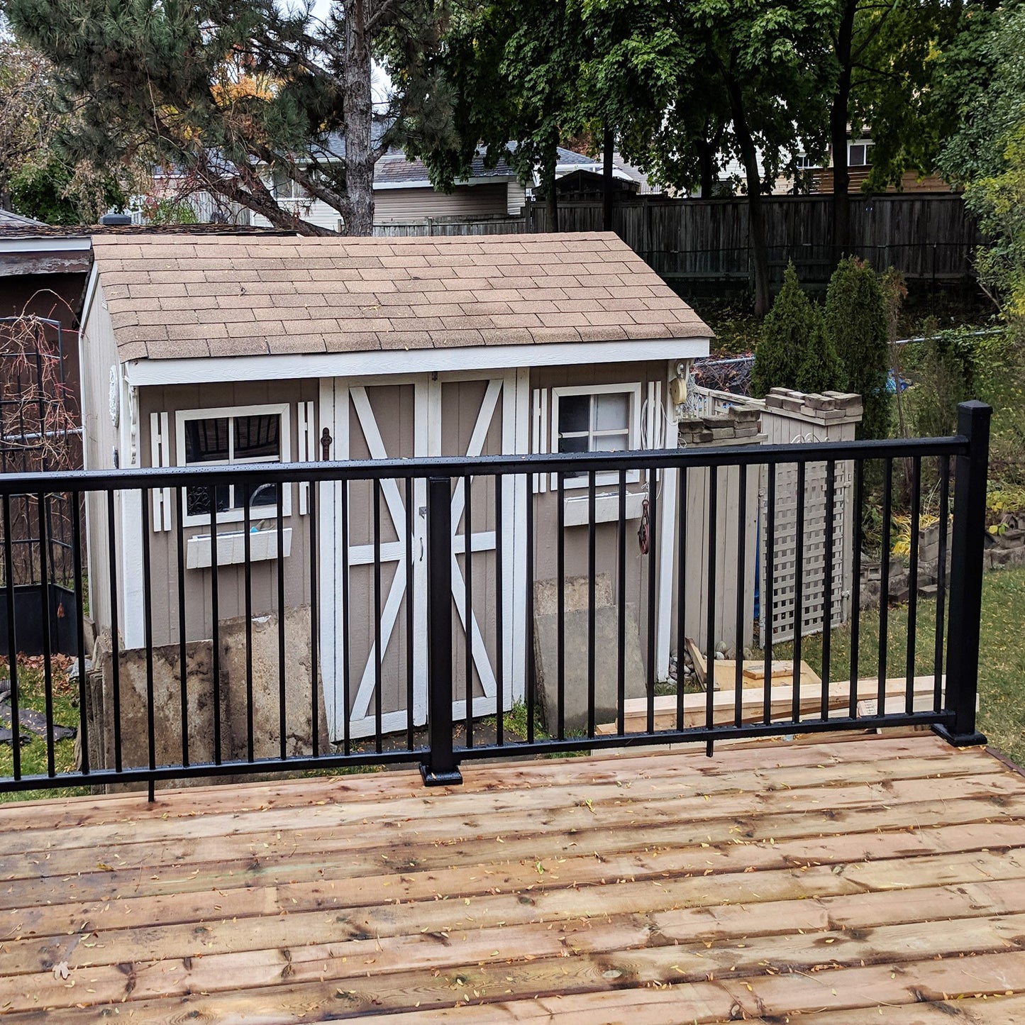 6' Long x 42" High Black Aluminum Deck Railing Kit