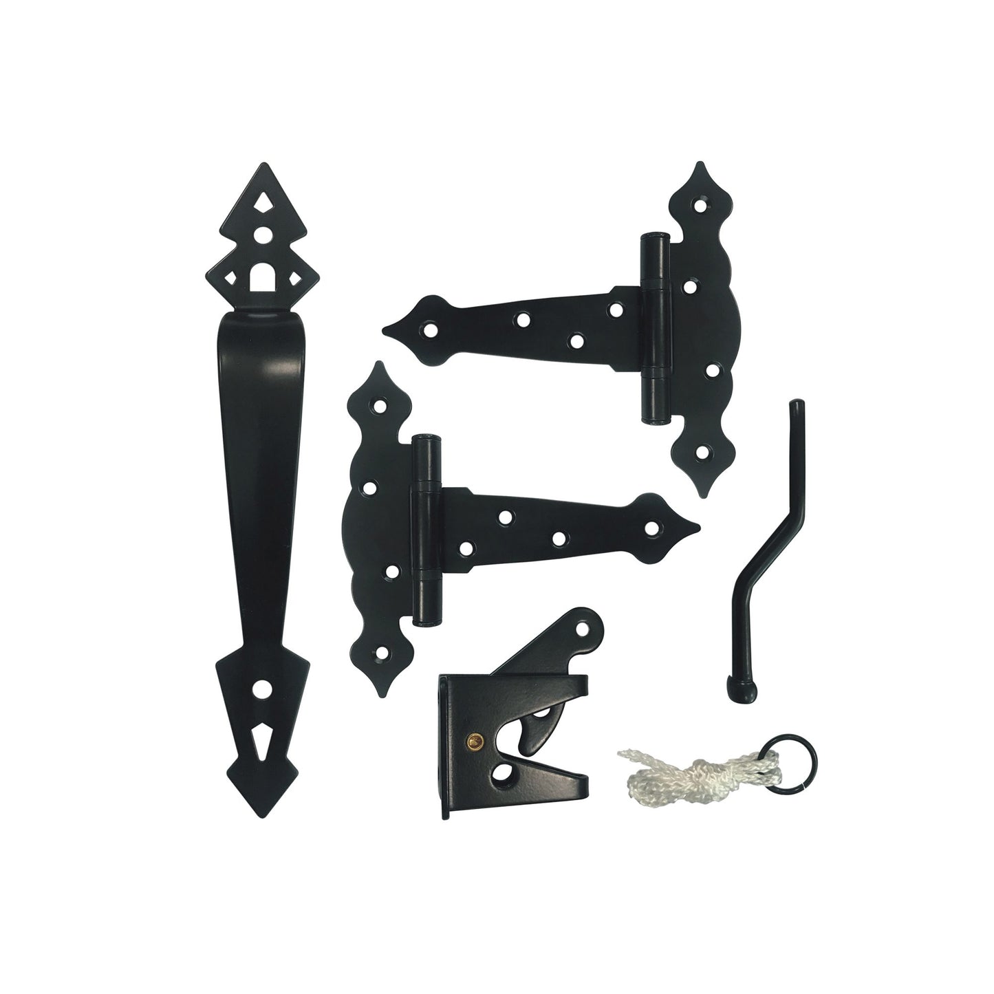 Black Galvanized Steel Heavy Duty Decorative Gate Combo Kit