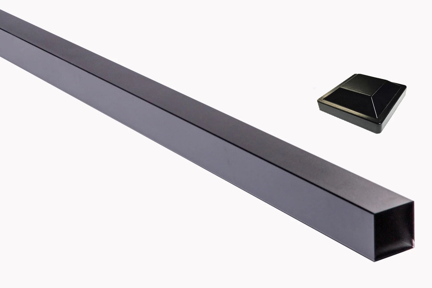 TruNorth Slide & Go Enviro Composite Fence Black Aluminum Post With Cap 3" x 3" x 12'-4" Long