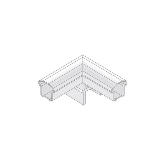White Aluminum In-Line 90 Degree Post Cap for Smooth Continuous Line Railing