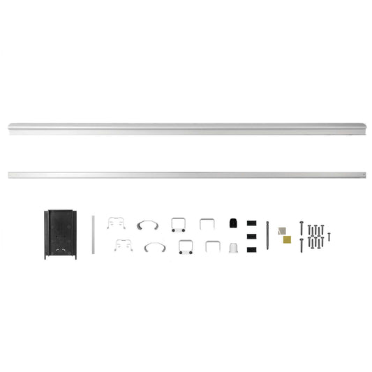 72" Long x 42" High White Aluminum Glass Rail Kit for Our Tempered Glass Railing Panels