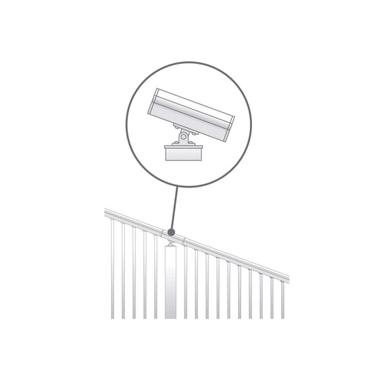 White Aluminum In-Line Stair Post Cap for Smooth Continuous Line Railing