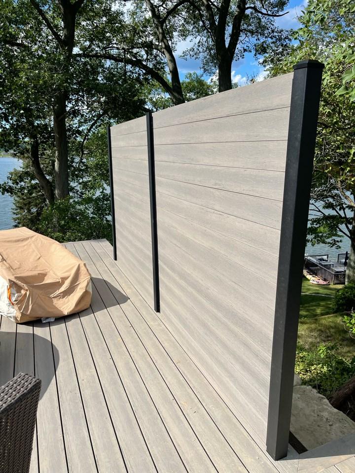 TruNorth Slide & Go Enviro Composite Fence Black Aluminum Surface Mount Post With Cap 3" x 3" x 76" Long