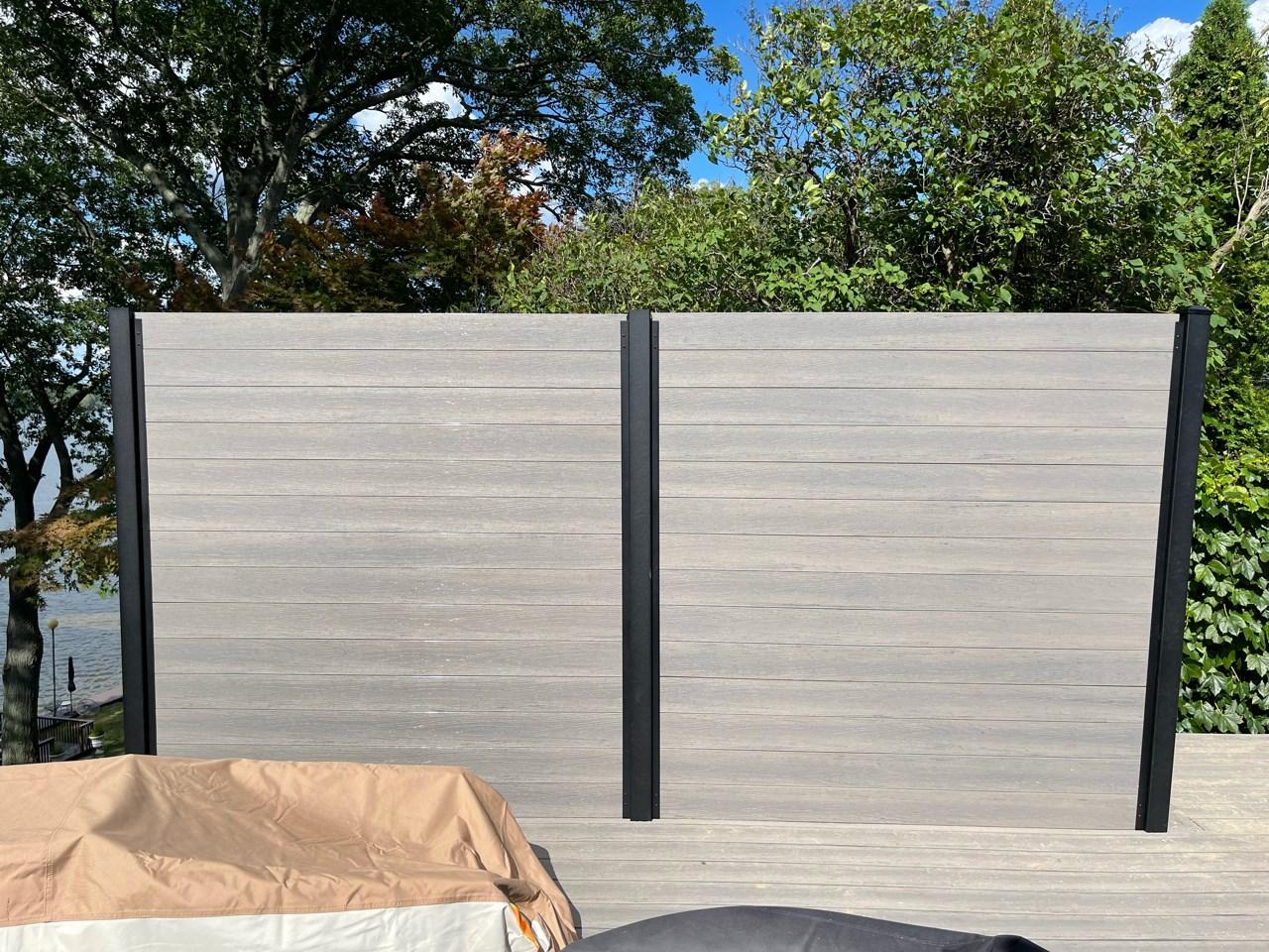 TruNorth Slide & Go Enviro Composite Fence Black Horizontal Channel Kit 6'