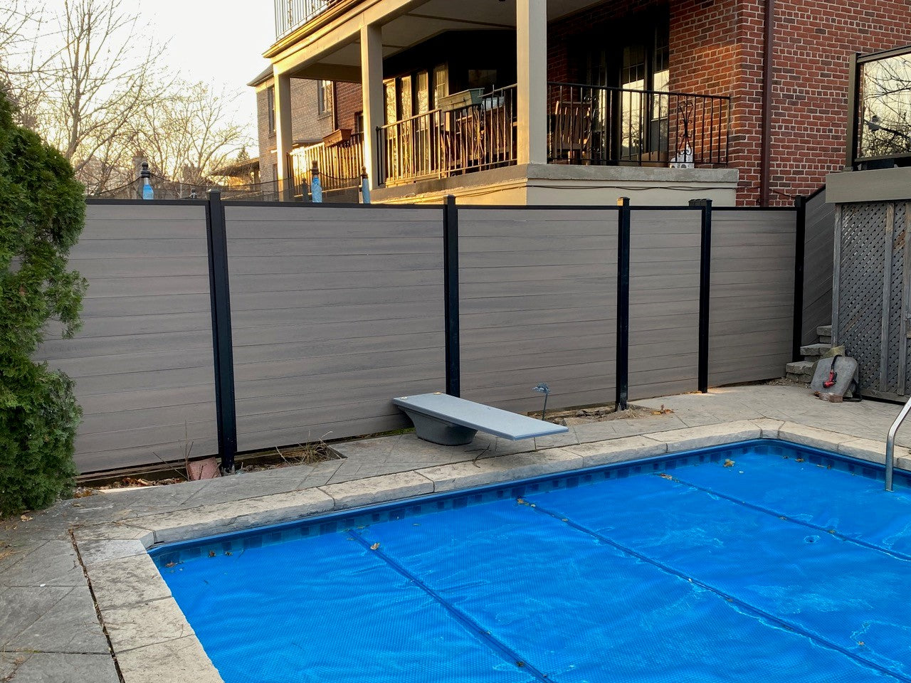 TruNorth Slide & Go Enviro Composite Fence Black Aluminum Post With Cap 4" x 4" x 10'-4" Long